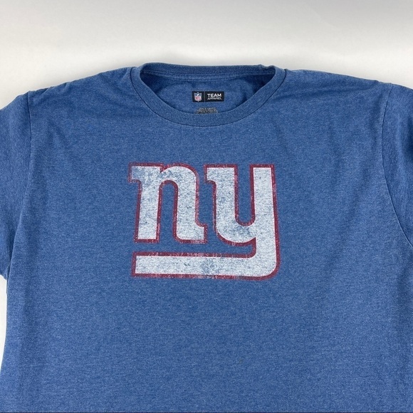NFL Team Apparel Tshirt Mens Large Blue New York Giants Short Sleeve Crew Neck - Picture 3 of 7